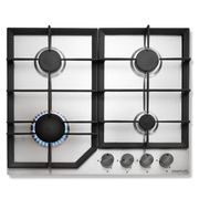 Anafe a gas 4 hornallas 60x60cm Inox c/Encendido